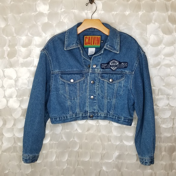 Calvin Klein Jackets & Blazers - Vintage CK Calvin Klein Croped Denim Jacket Patch